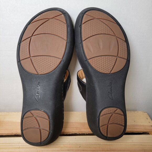 Clarks Artisan Unstructured Low-Heel Sandals Black - Size 8.5 - Picture 5 of 6